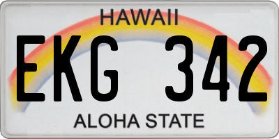 HI license plate EKG342