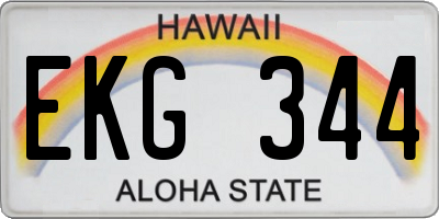 HI license plate EKG344