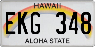 HI license plate EKG348