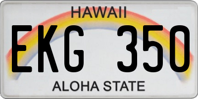 HI license plate EKG350