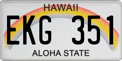 HI license plate EKG351