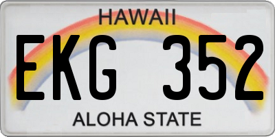 HI license plate EKG352