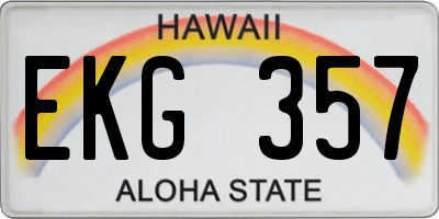 HI license plate EKG357