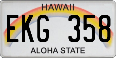 HI license plate EKG358