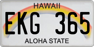 HI license plate EKG365