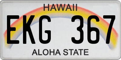 HI license plate EKG367