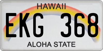 HI license plate EKG368