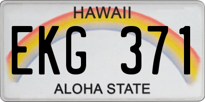 HI license plate EKG371