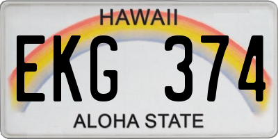 HI license plate EKG374
