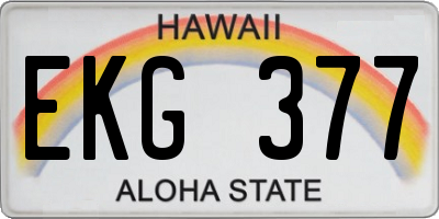 HI license plate EKG377