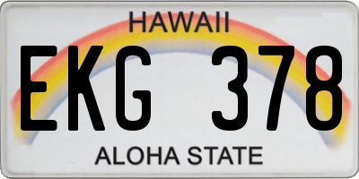 HI license plate EKG378