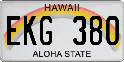 HI license plate EKG380