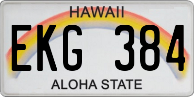 HI license plate EKG384