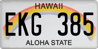 HI license plate EKG385