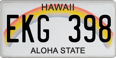 HI license plate EKG398