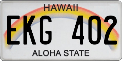 HI license plate EKG402
