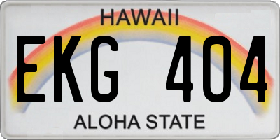 HI license plate EKG404