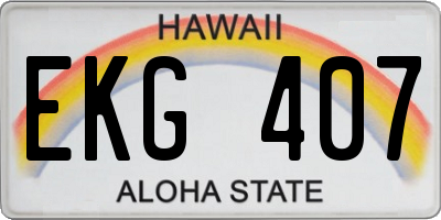 HI license plate EKG407