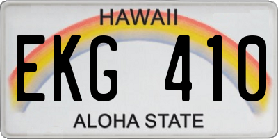 HI license plate EKG410