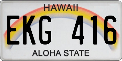 HI license plate EKG416