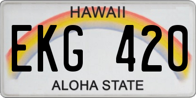 HI license plate EKG420