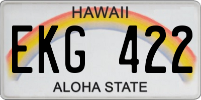HI license plate EKG422
