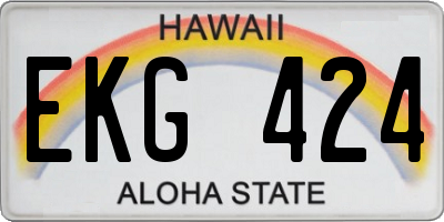 HI license plate EKG424