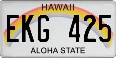 HI license plate EKG425