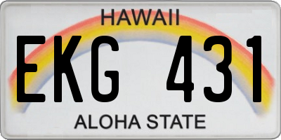 HI license plate EKG431