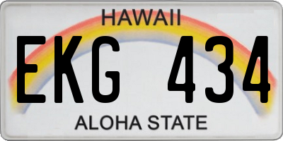HI license plate EKG434