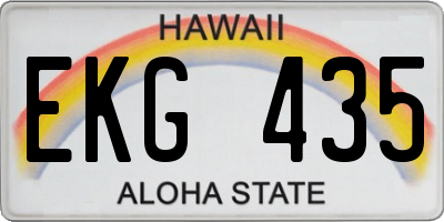 HI license plate EKG435