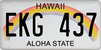 HI license plate EKG437