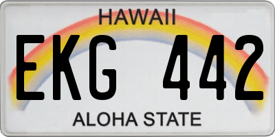 HI license plate EKG442