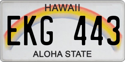 HI license plate EKG443