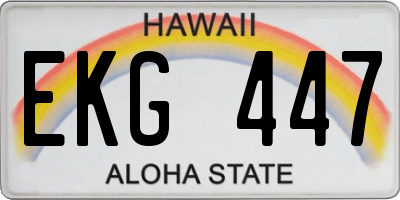 HI license plate EKG447