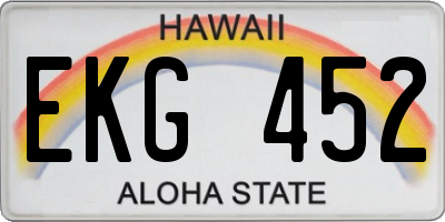 HI license plate EKG452