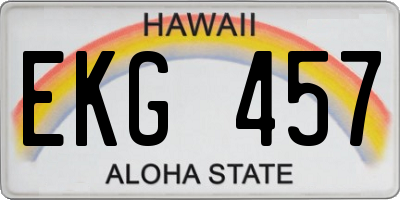 HI license plate EKG457