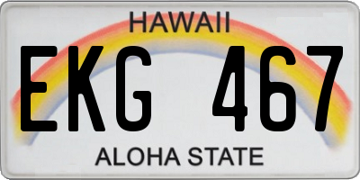 HI license plate EKG467
