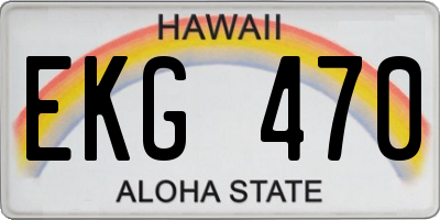 HI license plate EKG470