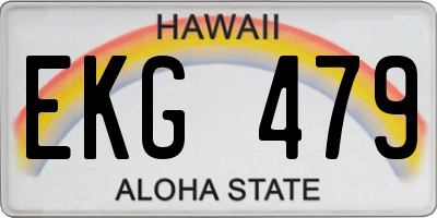 HI license plate EKG479