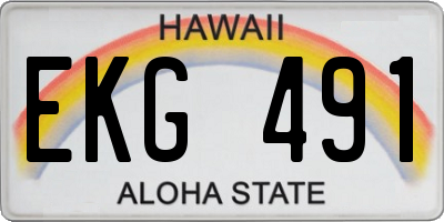 HI license plate EKG491