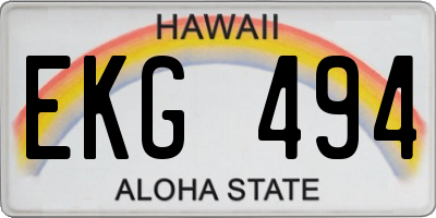 HI license plate EKG494