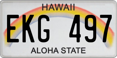 HI license plate EKG497