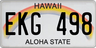 HI license plate EKG498