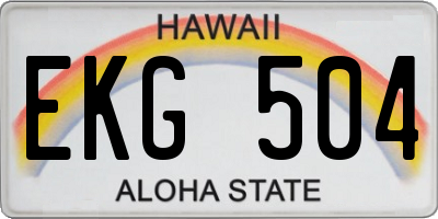 HI license plate EKG504