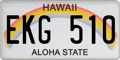 HI license plate EKG510