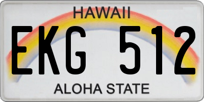 HI license plate EKG512