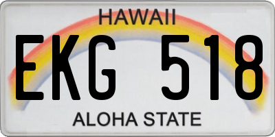 HI license plate EKG518