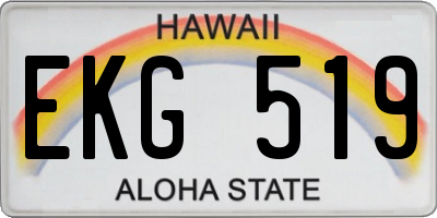 HI license plate EKG519