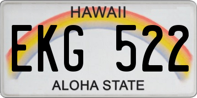 HI license plate EKG522